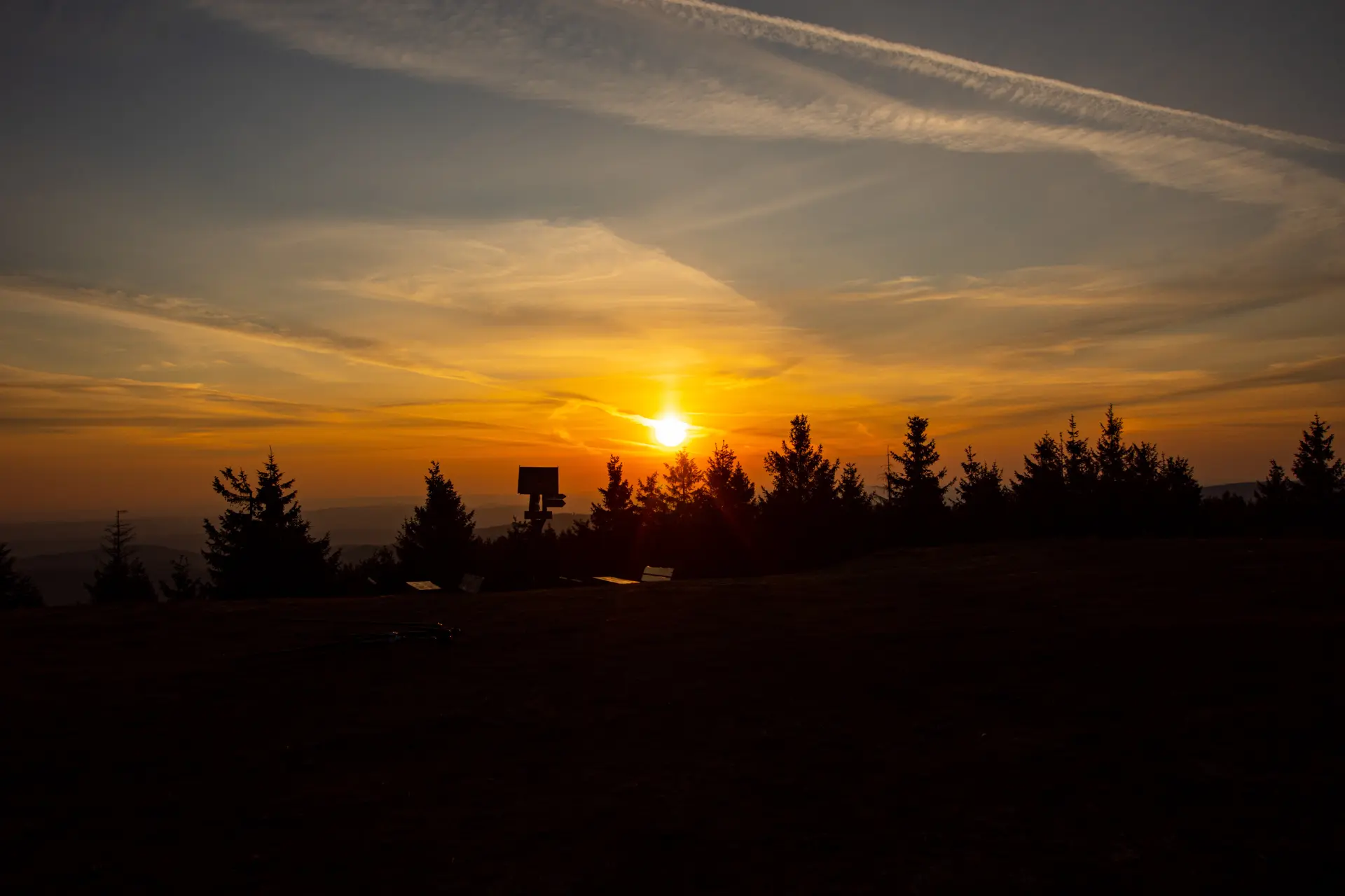 Schneekopf in Thüringen bei Sonnenaufgang