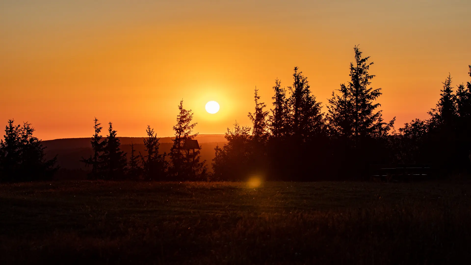 Schneekopf in Thüringen bei Sonnenaufgang