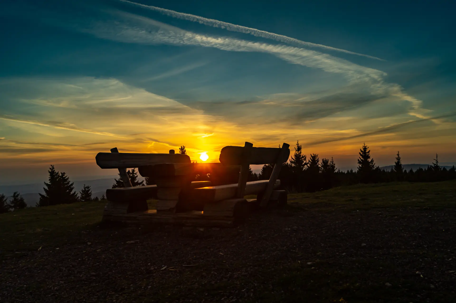 Schneekopf in Thüringen bei Sonnenaufgang