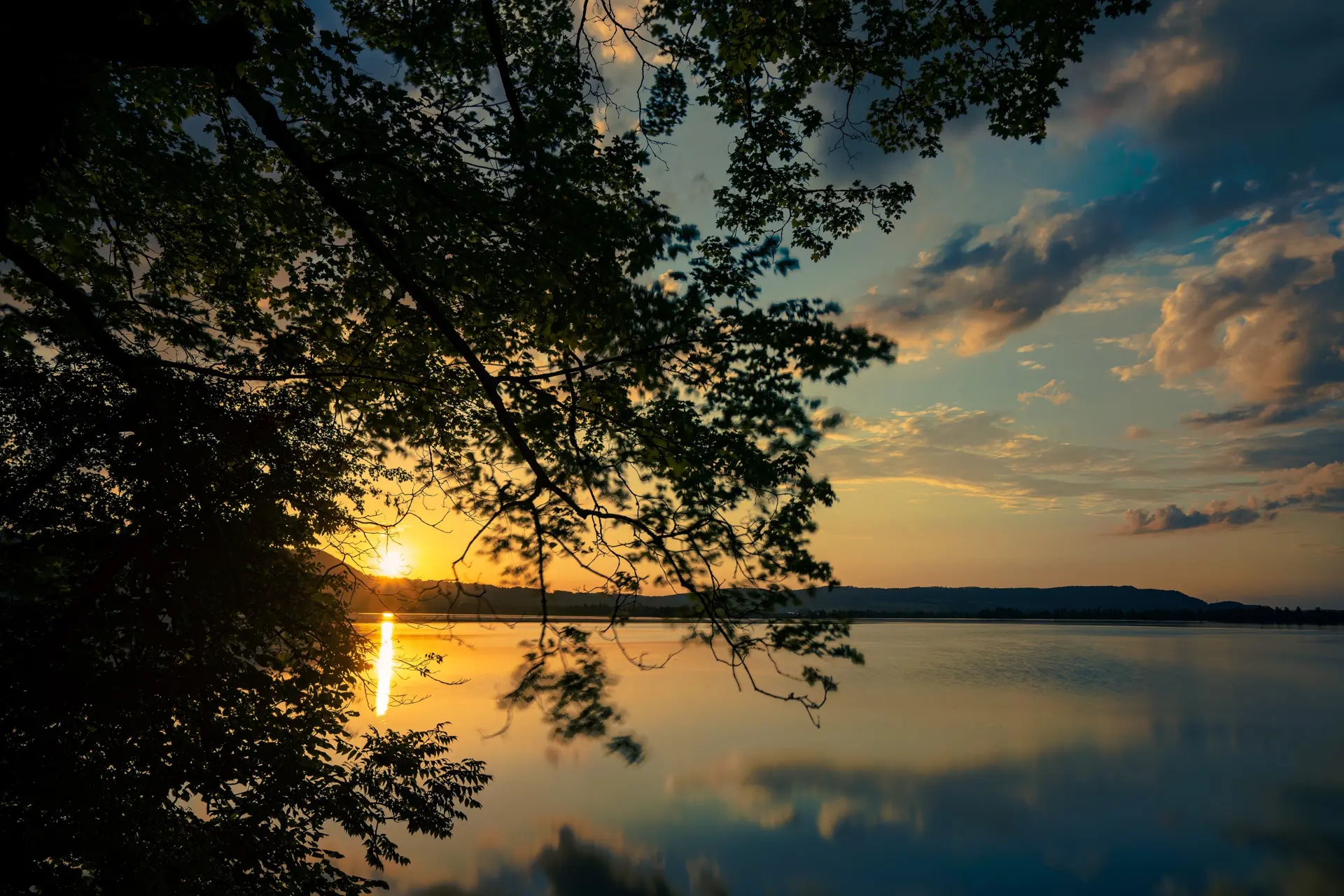 Sonnenuntergang am Kochelsee