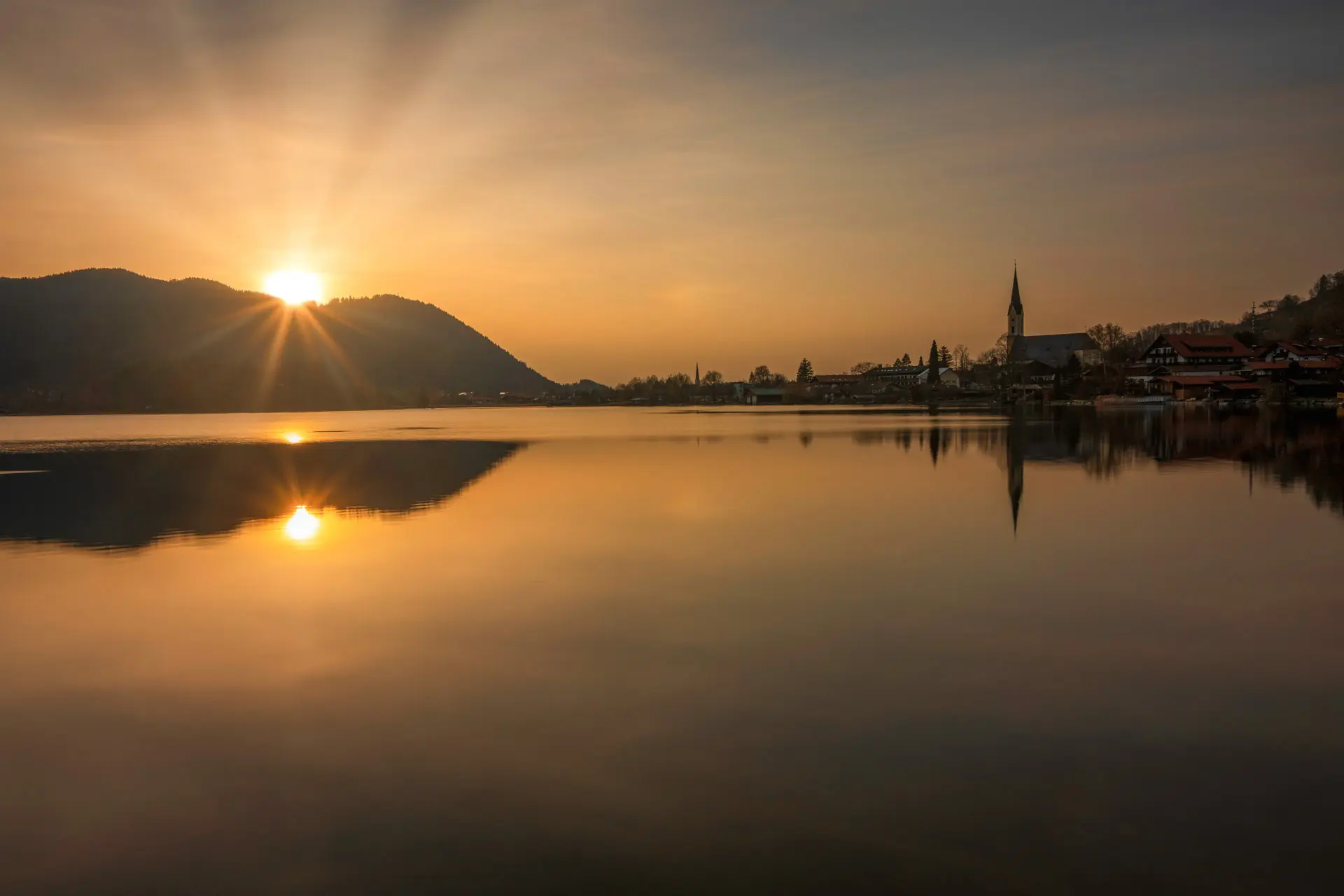 Sonnenuntergang am Schliersee