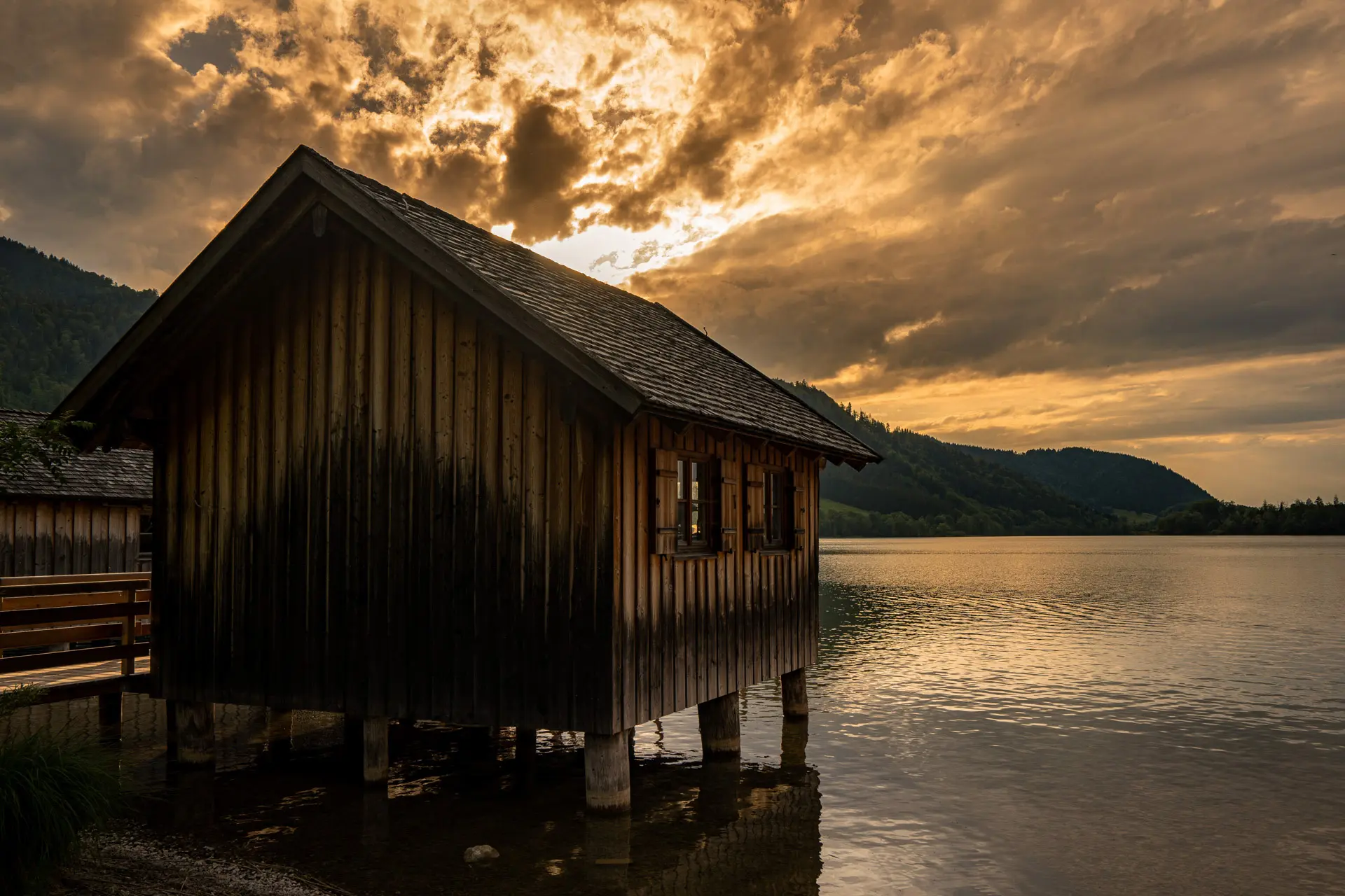 Sonnenuntergang am Schliersee